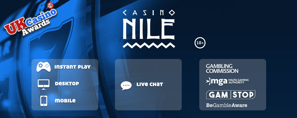 Casino Nile: up to £500 Bonus Package 3 Casino Nile Info Panel