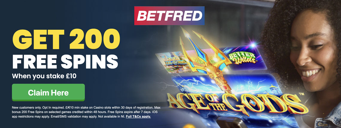 betfred 200 free spins UK